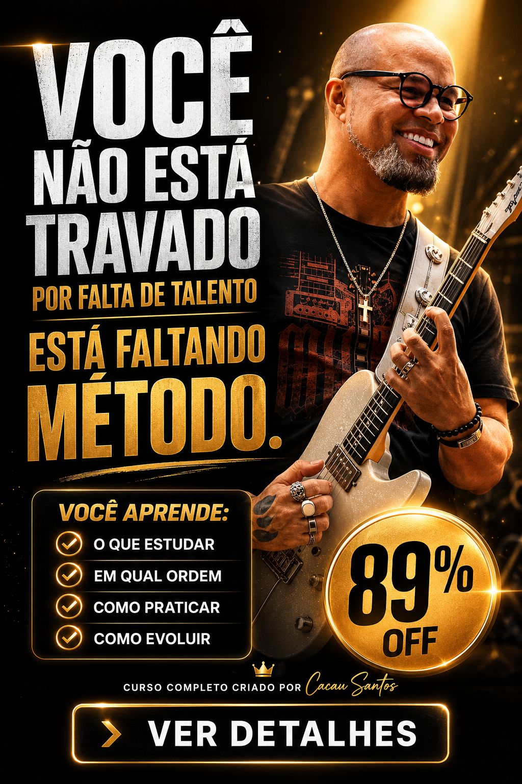 Cacau Santos Facebook ad: Pare de ignorar sua evolução na guitarra.