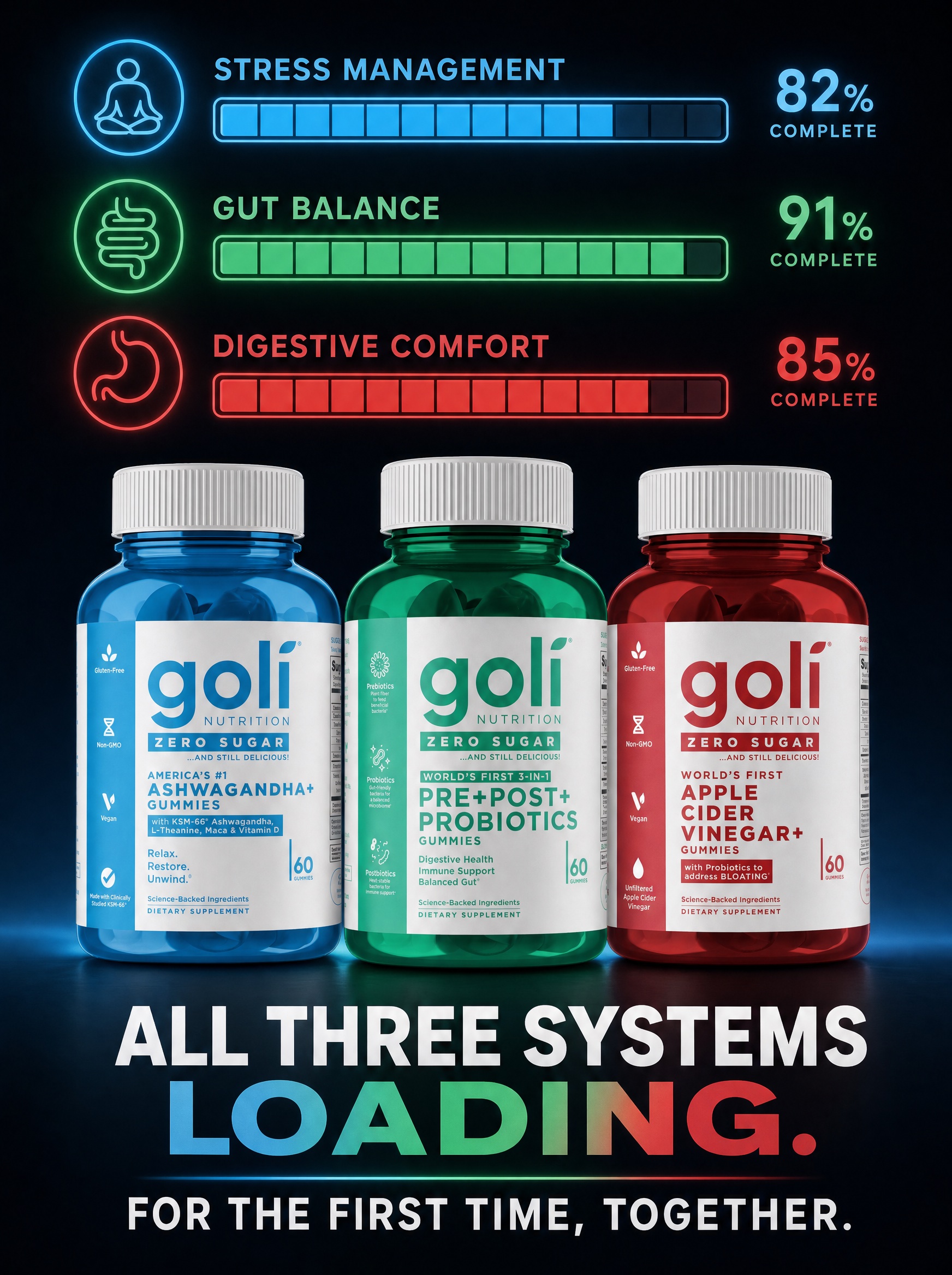 Goli Facebook ad: OVER 60% OFF + 100% FREE Shipping