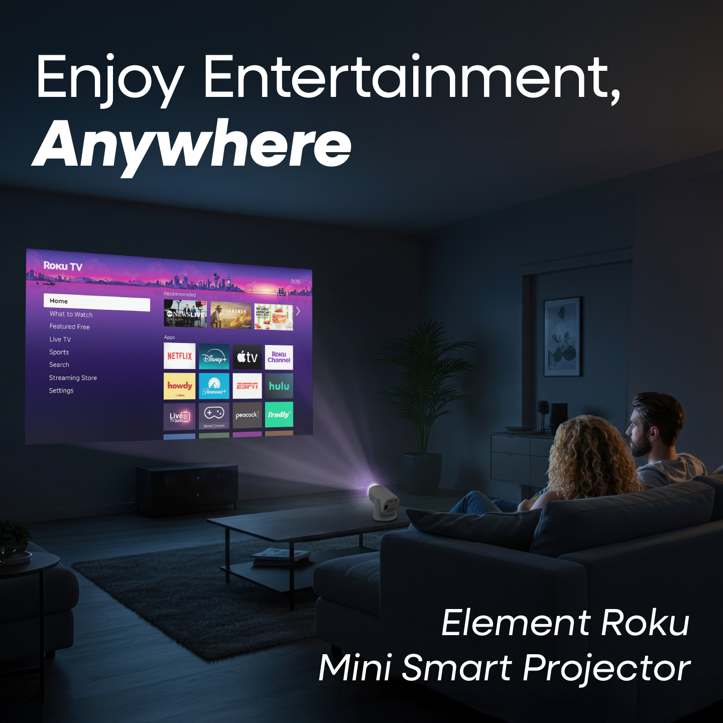 Element Electronics Facebook ad: Mini Projector, Big Entertainment