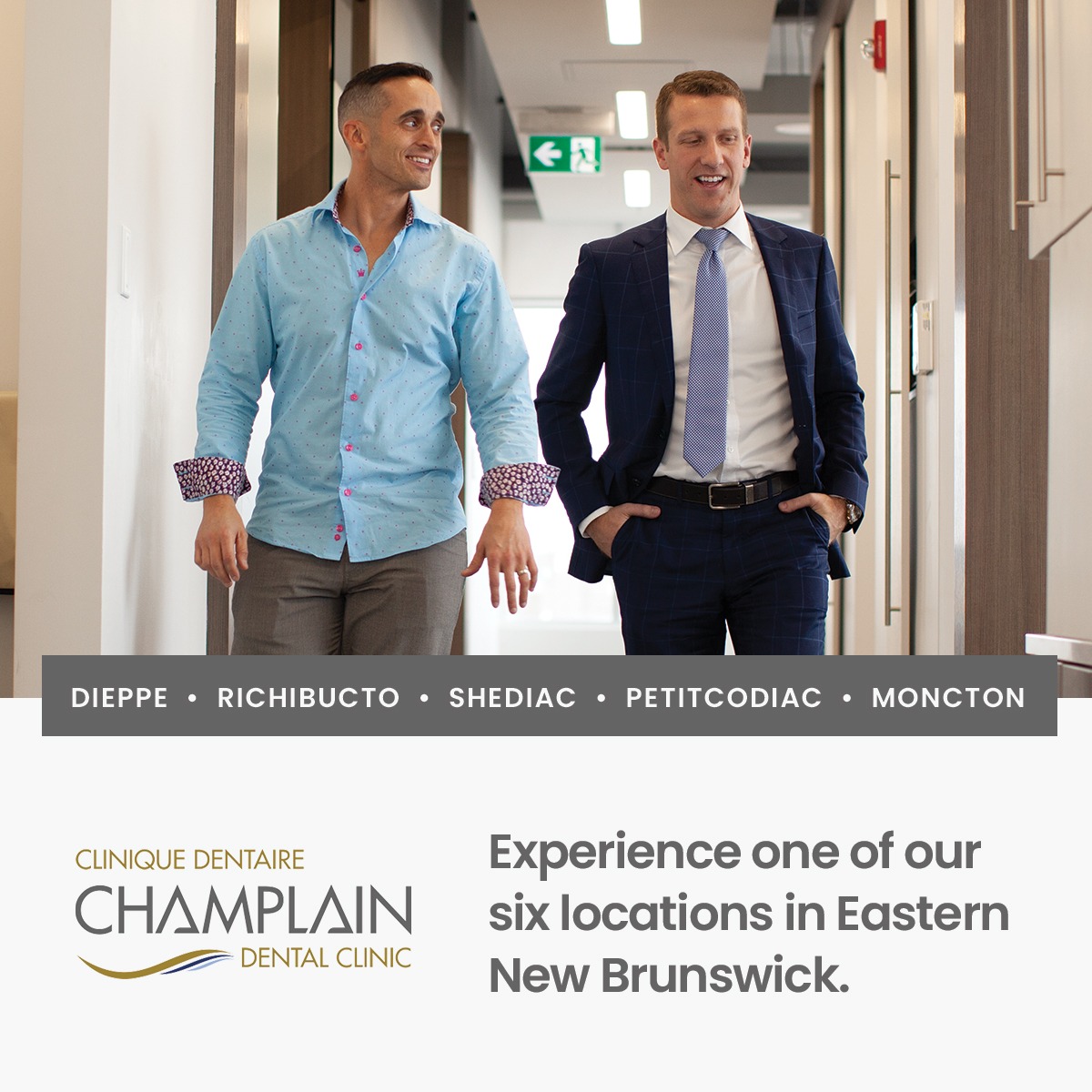 Clinique dentaire Champlain Dental Clinic Facebook ad from Dec 8, 2025