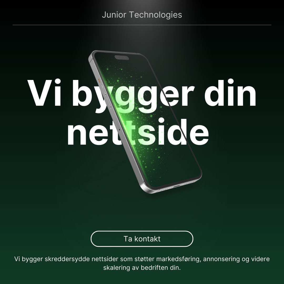 Junior Technologies Facebook ad: Gratis utkast av din nye nettside