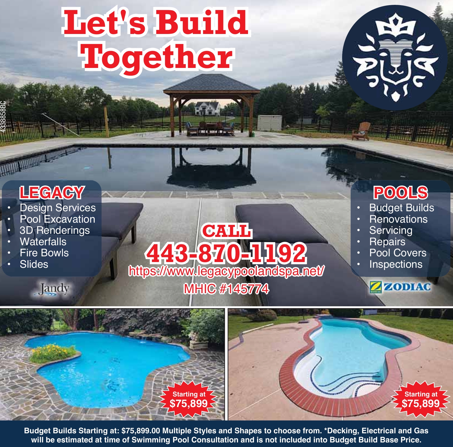 Legacy Pool and Spa Facebook ad: Thank you for reaching out and congratulations on…