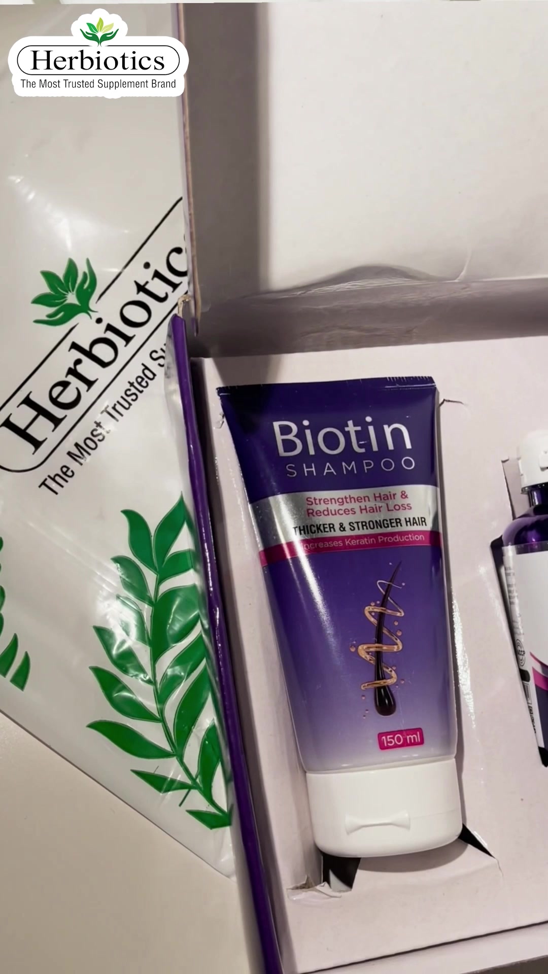 Herbiotics Health Care Facebook ad: Get Free Biotin Shampoo