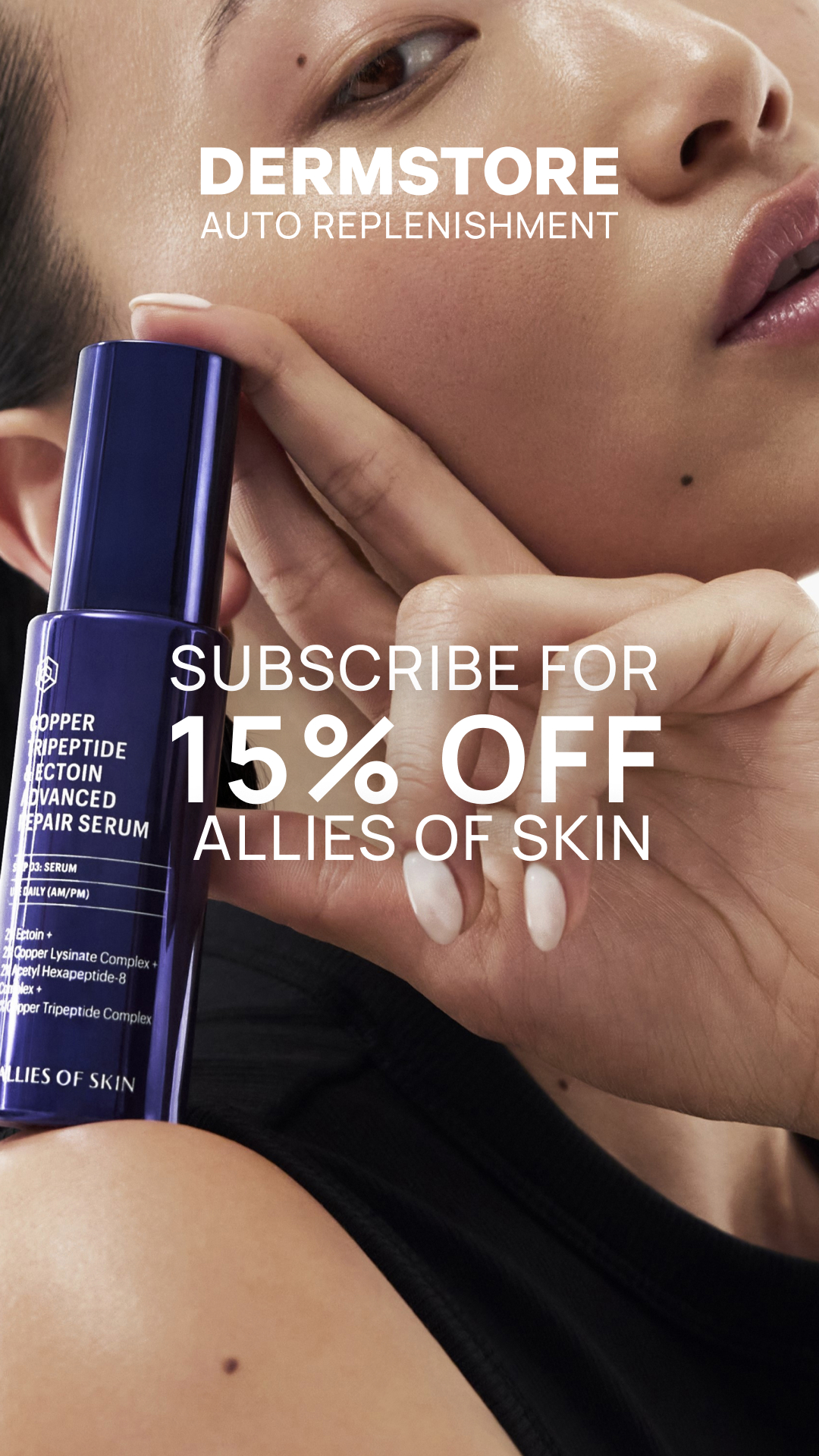 Dermstore Facebook ad: Never Run Out Again