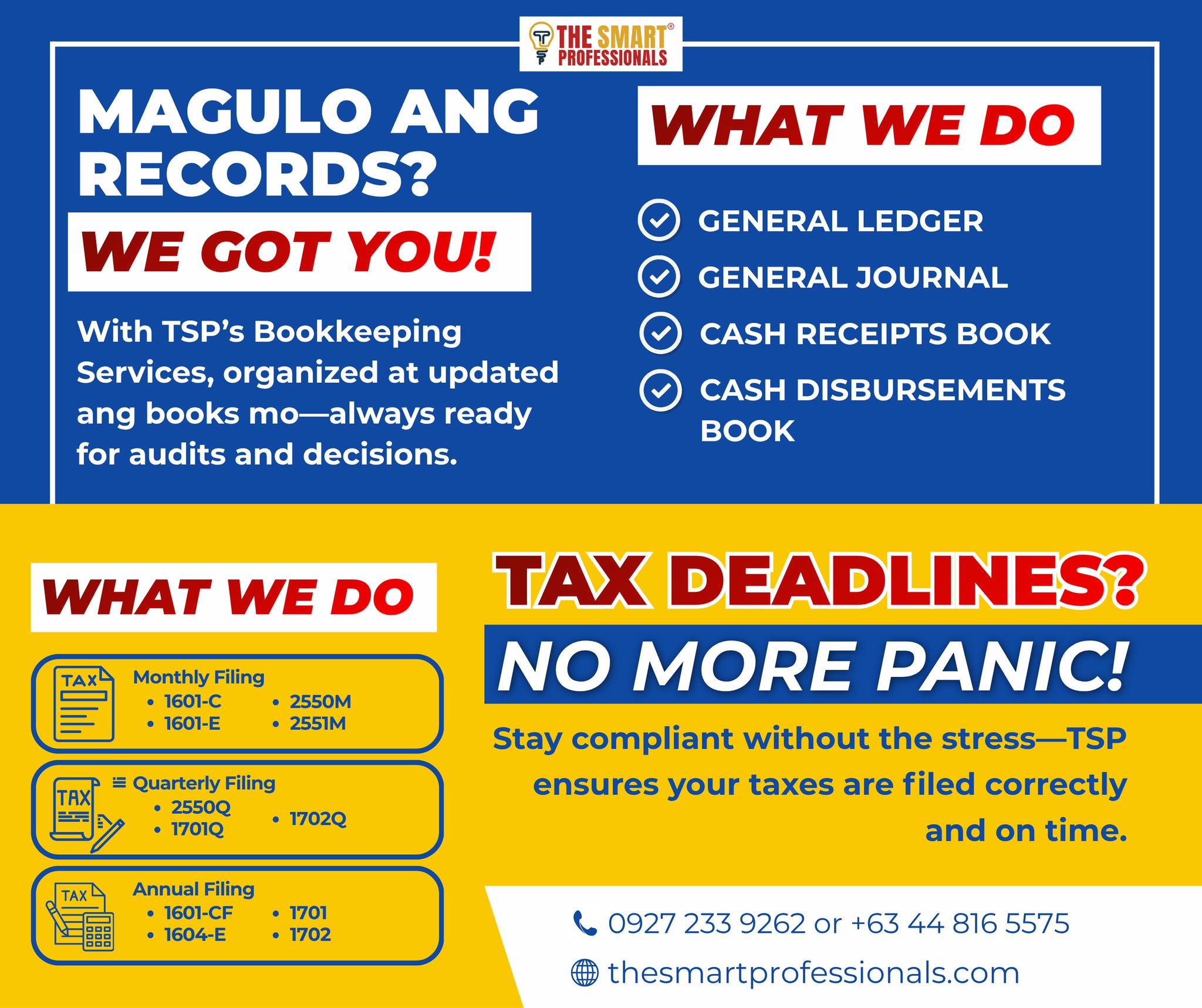 The Smart Professionals - Quezon City Facebook ad: Avoid Tax Headaches with TSP