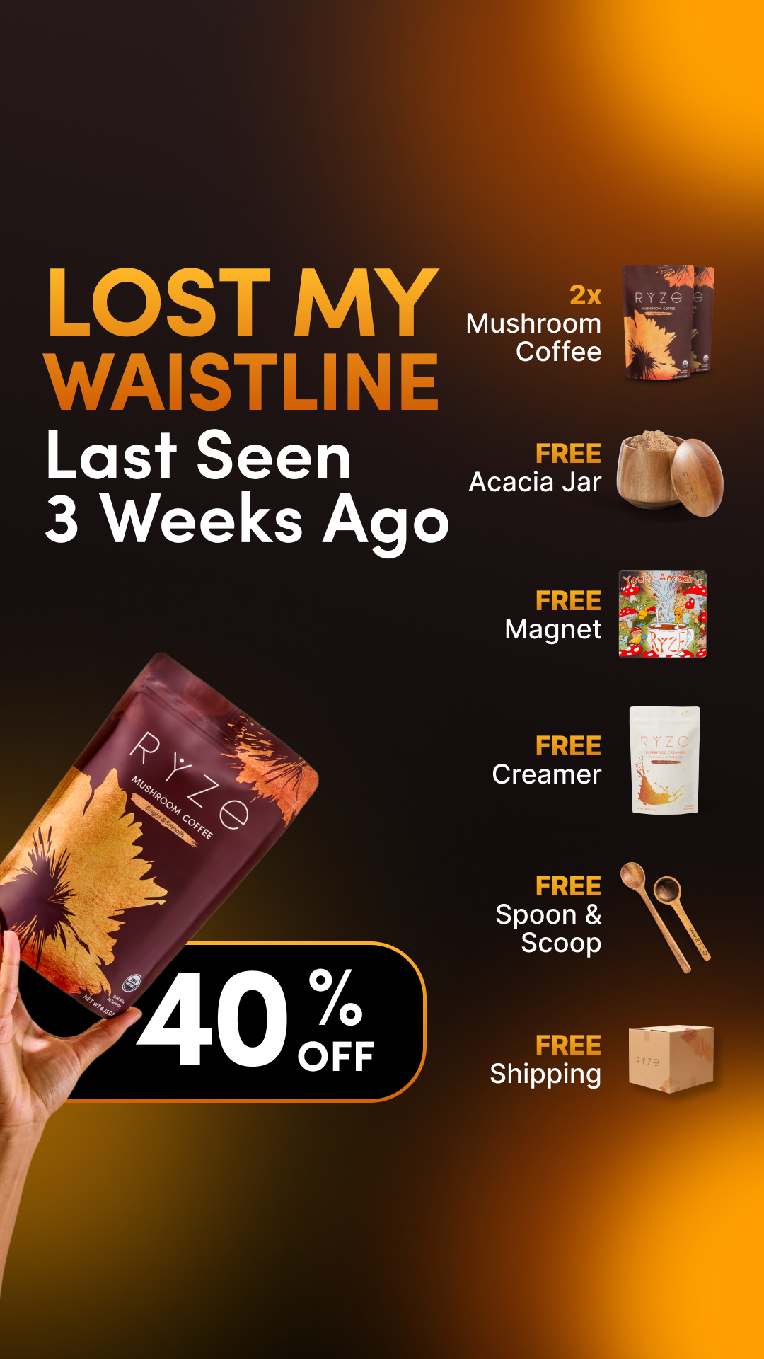 RYZE Superfoods Facebook ad