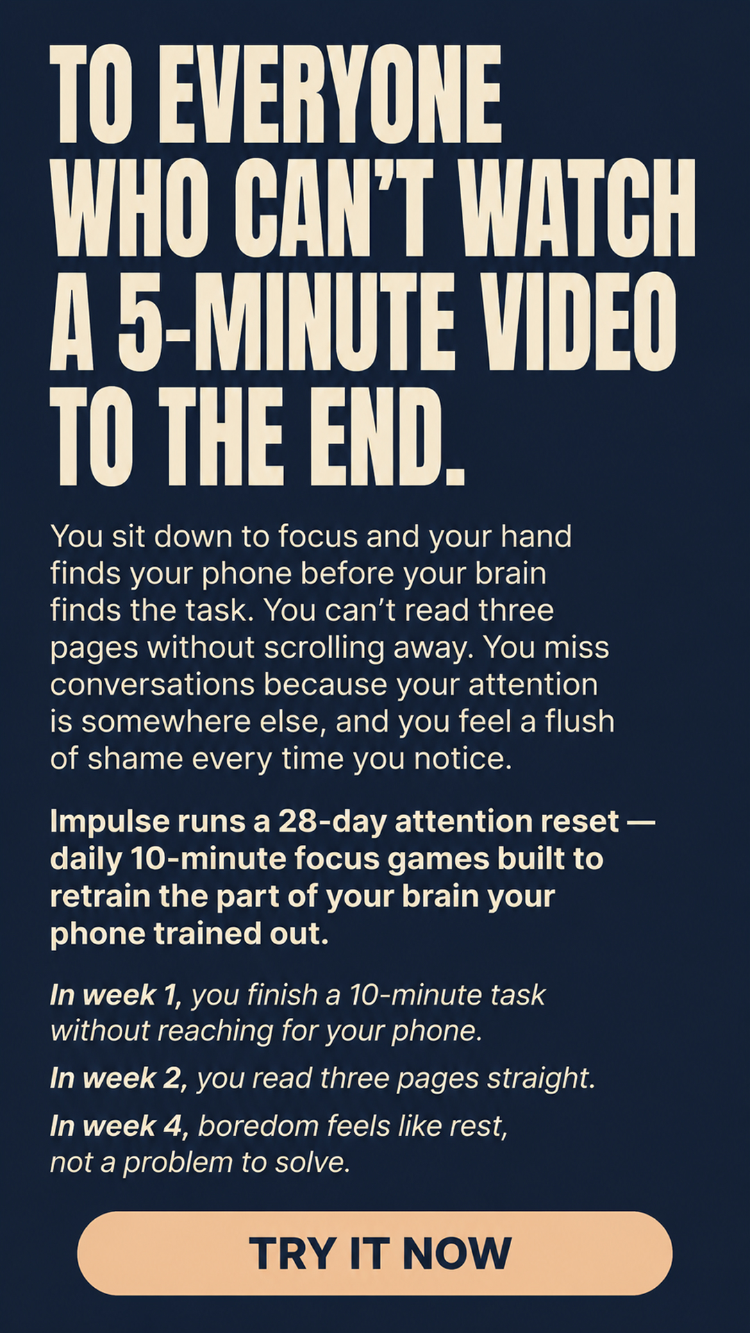 Impulse: Brain Training & Self-Discovery Facebook ad