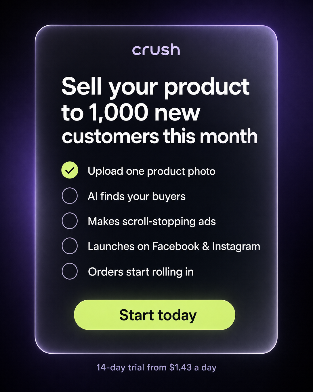 trycrush.ai Facebook ad