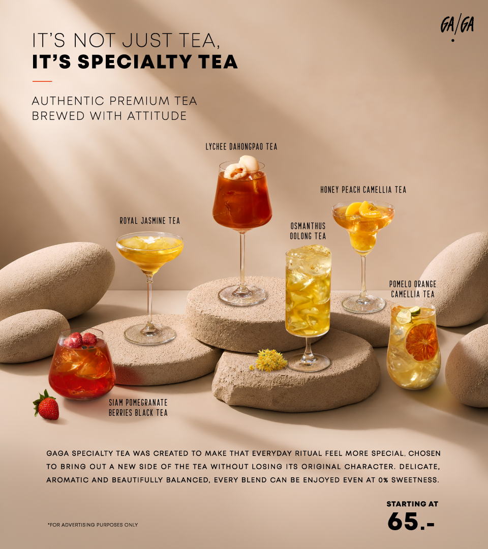 GAGA • Attitude In A Cup Facebook ad: สำหรับ GAGA นี่ไม่ใช่แค่ชาทั่วไป แต่คือ Specialty Tea!