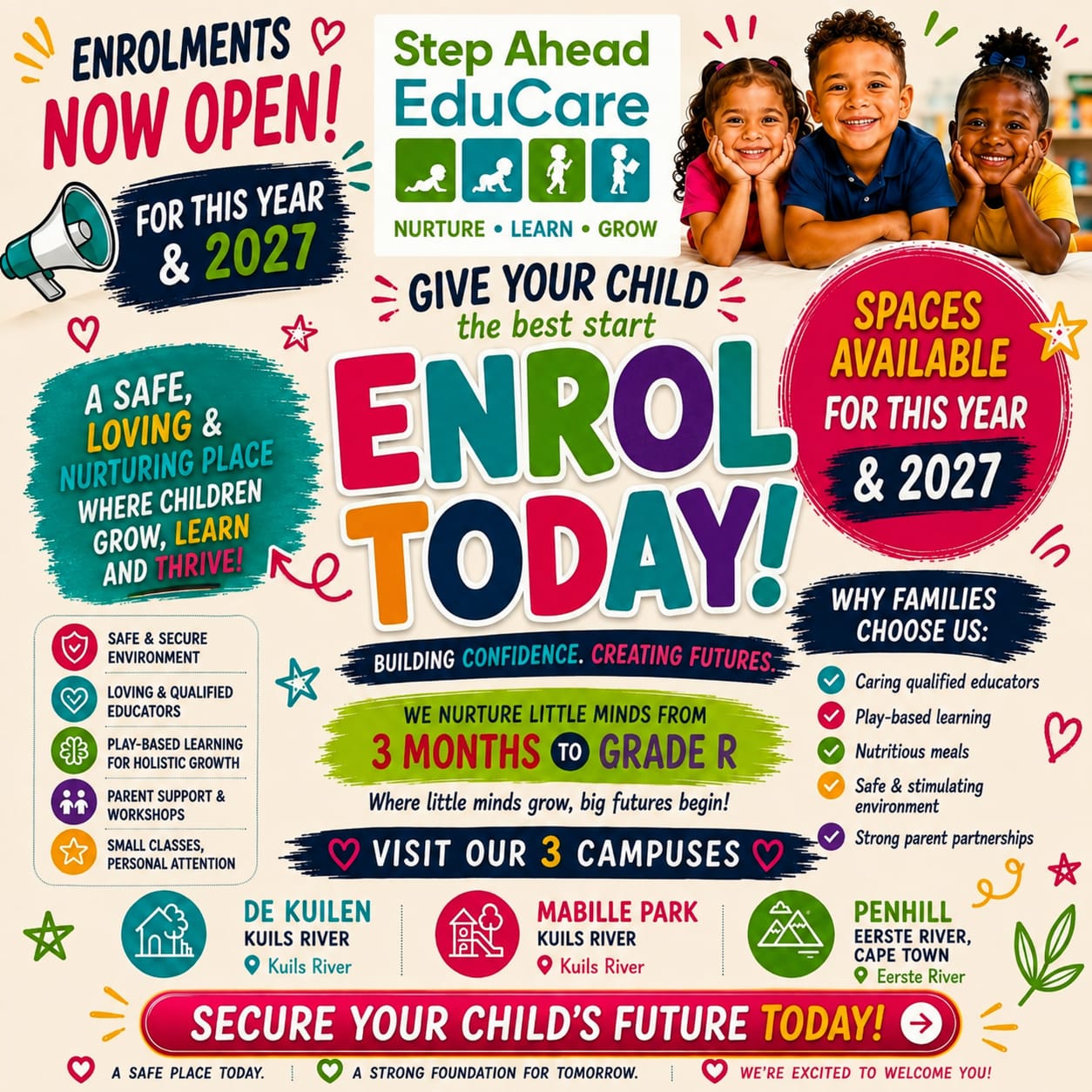Step Ahead Educare Facebook ad: Book Your Tour Today!
