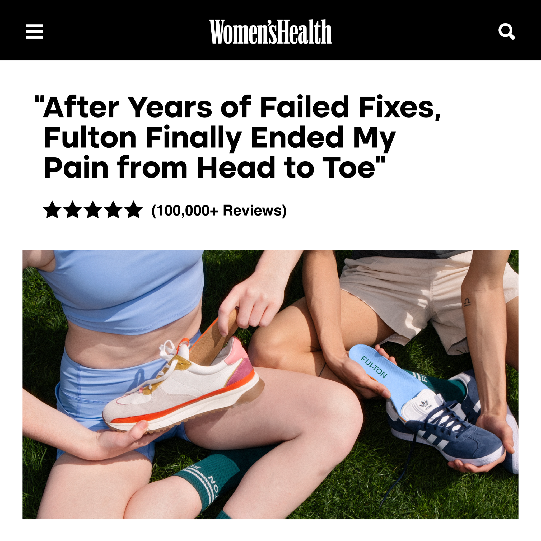 Walk Fulton Facebook ad: Comfort & Pain Relief from Head to Toe