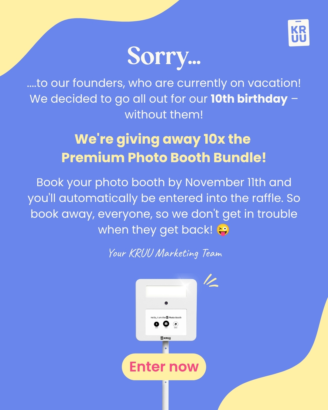 kruu.com Facebook ad: We're gifting you your KRUU Photo Booth!