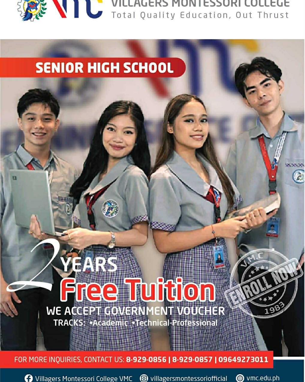 Villagers Montessori College VMC Facebook ad: 𝐒𝐞𝐜𝐮𝐫𝐞 𝐲𝐨𝐮𝐫 𝐟𝐮𝐭𝐮𝐫𝐞 𝐟𝐨𝐫 𝐅𝐑𝐄𝐄…