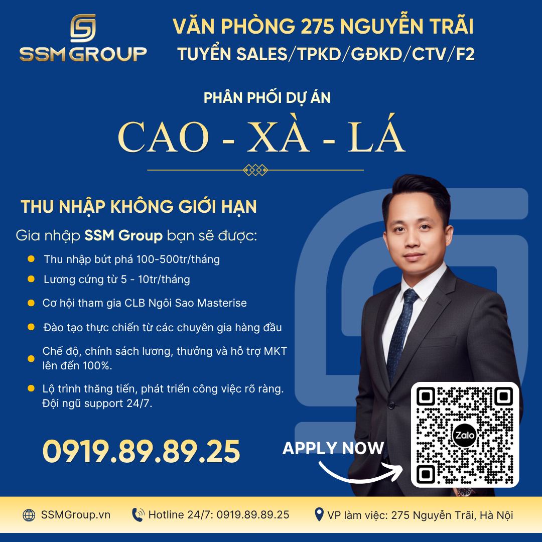 SSM Group tuyển dụng Facebook ad: TUYỂN DỤNG SALES/TPKD/GĐKD/CTV/F2