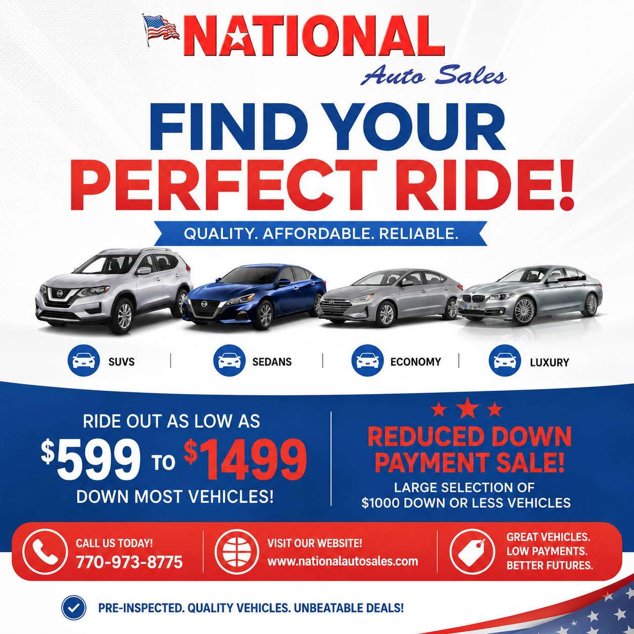 National Auto Sales Inc Facebook ad from May 21, 2026
