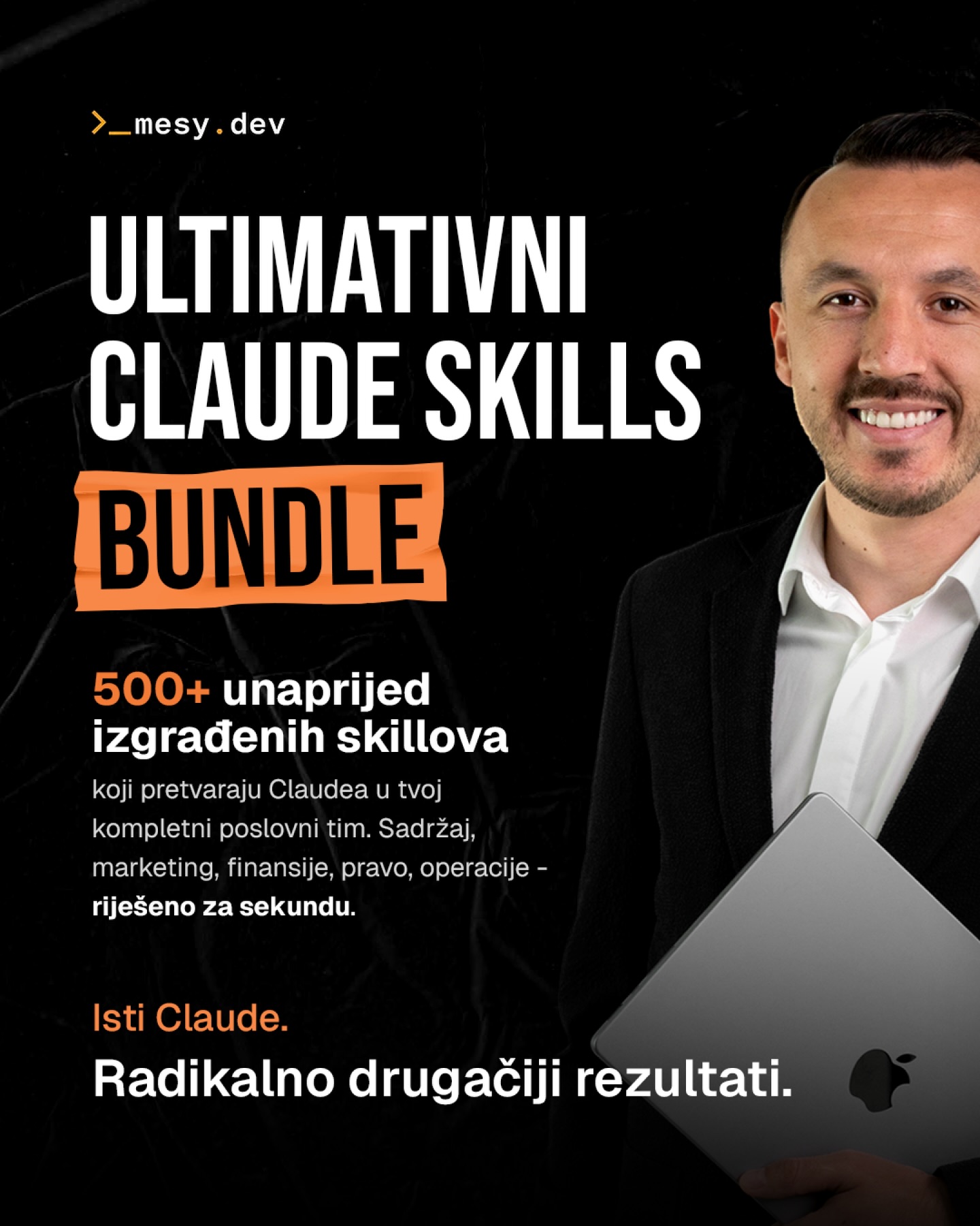 Mesy.dev Facebook ad: Prestani koristiti AI kao igračku.