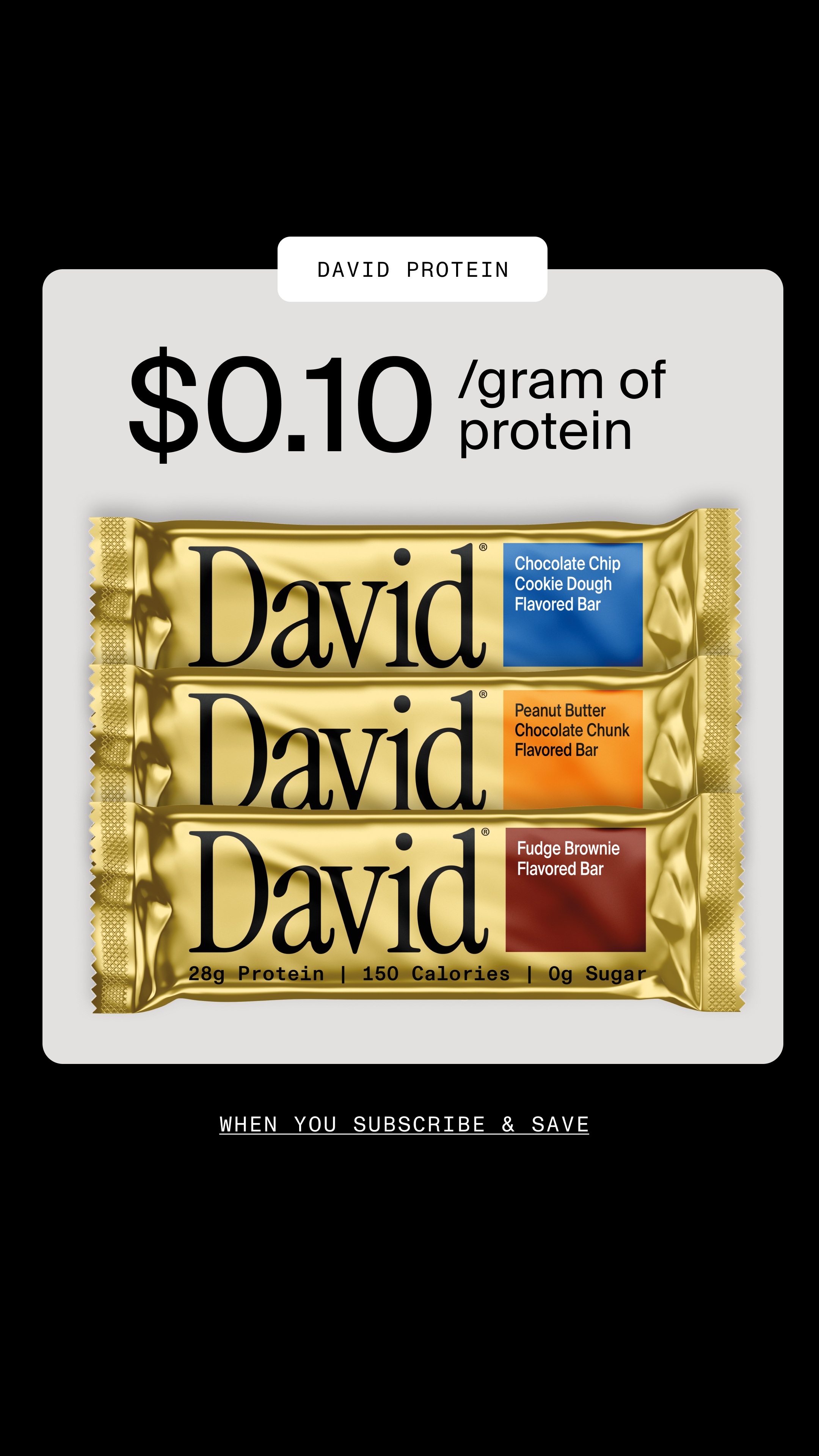 David Protein Facebook ad