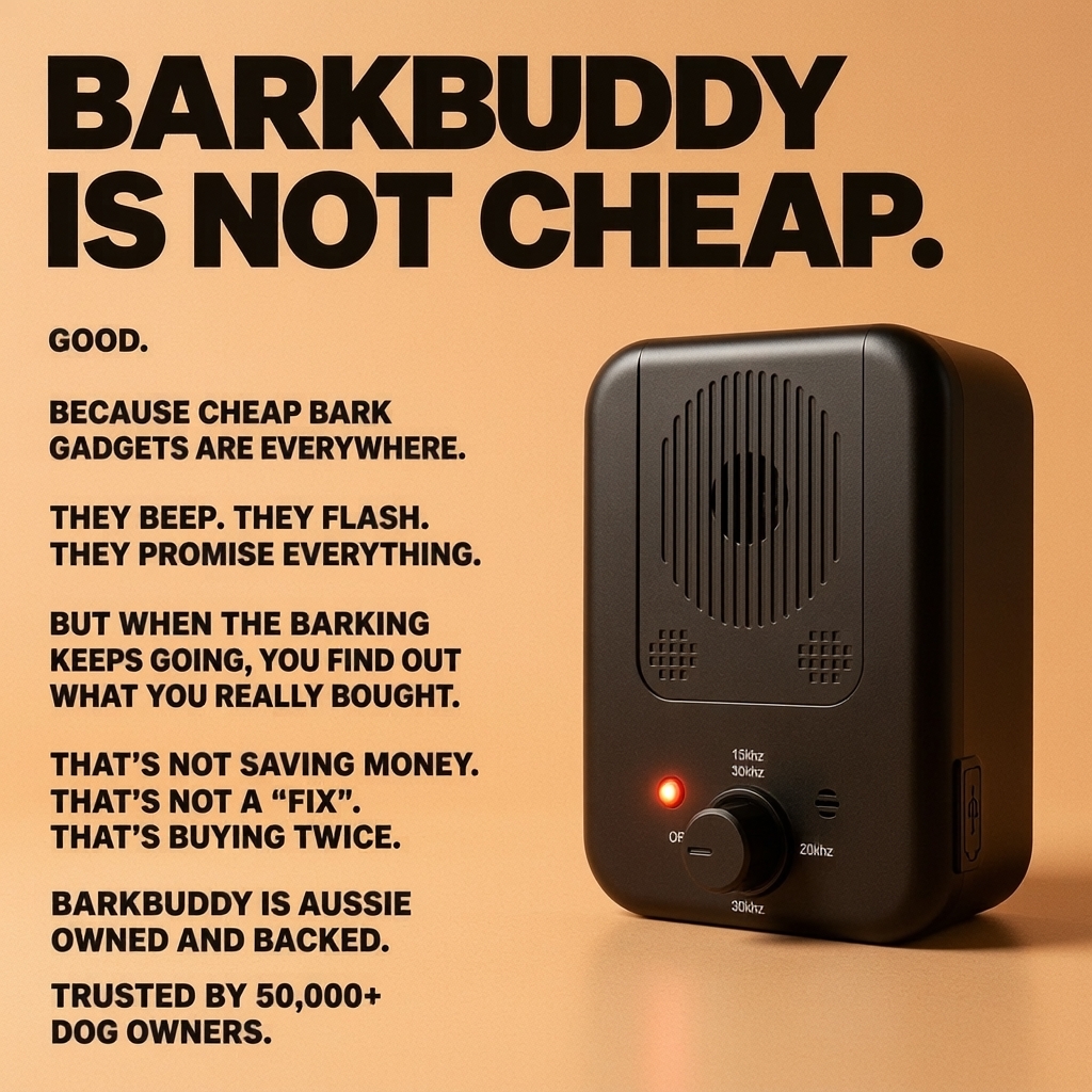 Canine Corner Australia Facebook ad: Barkbuddy Is Not Cheap.