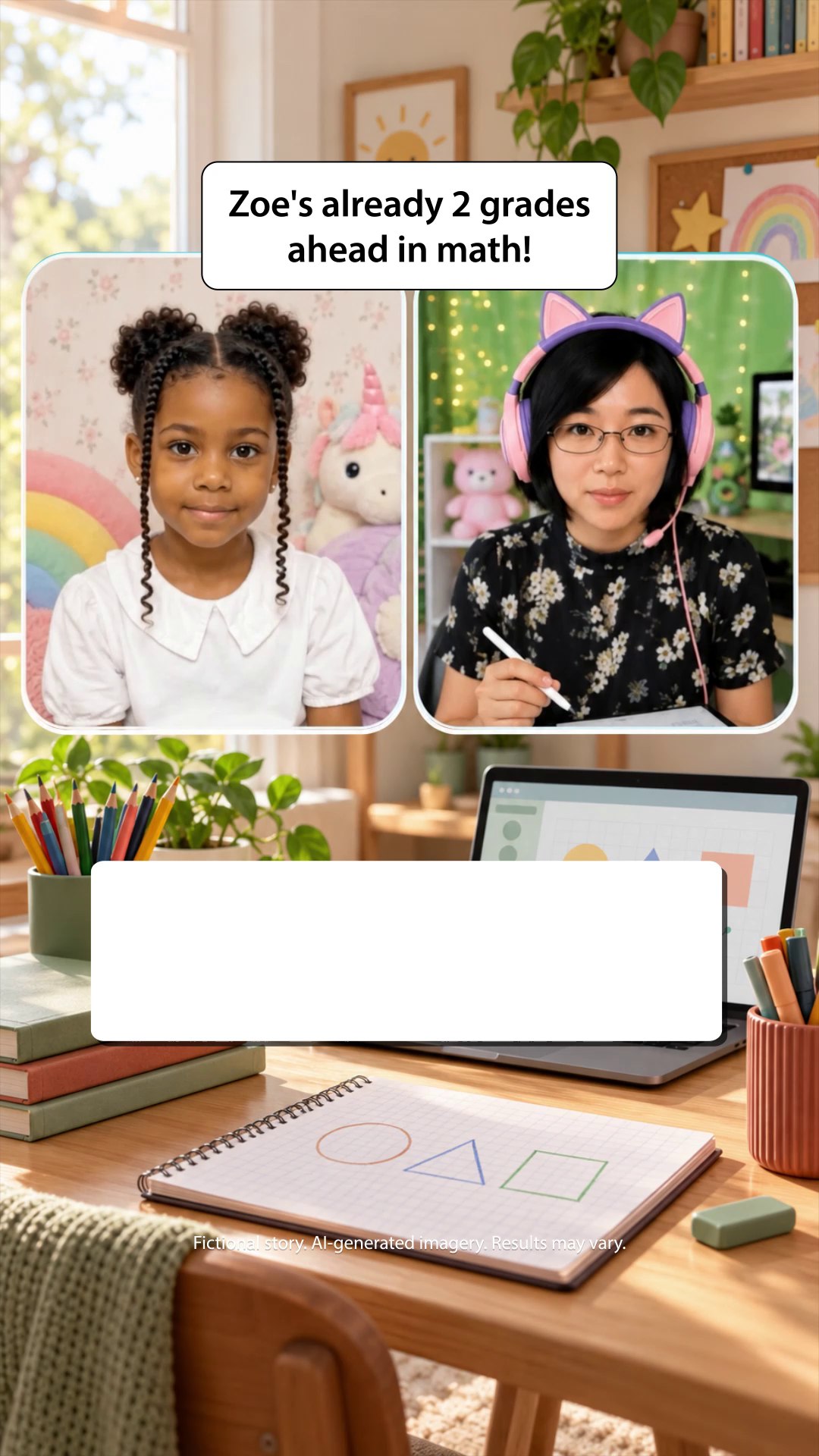 K12 Math Learning Facebook ad: Online math program with a real teacher