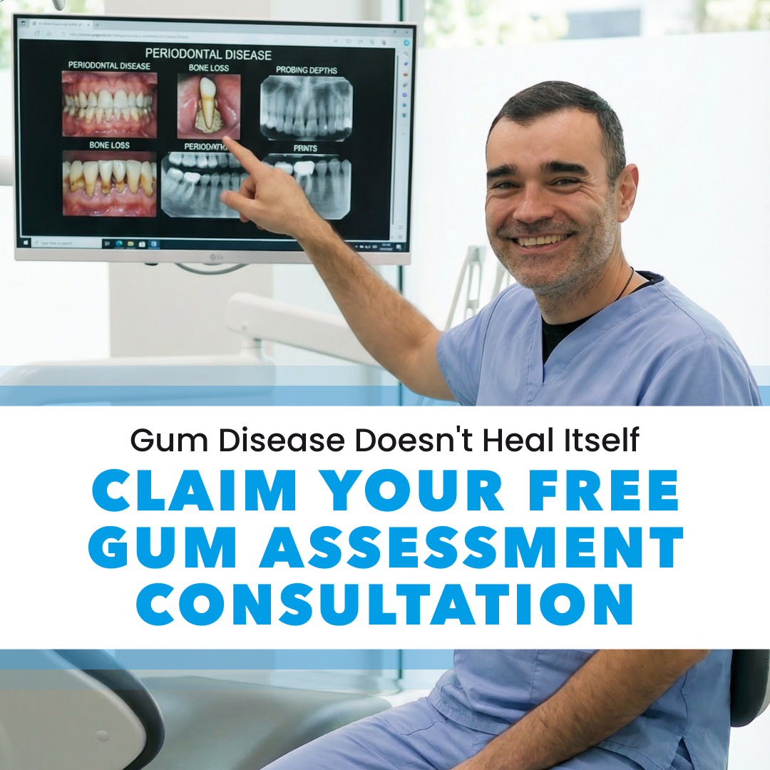 Dental Implants & Aesthetics Facebook ad: Gum disease? Don’t ignore the signs.