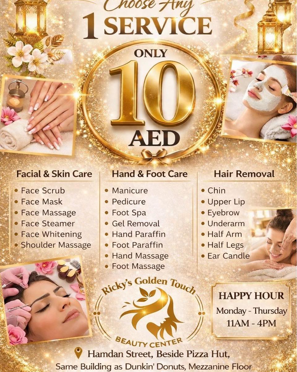 Rickys Golden Touch Beauty Center Facebook ad: READY FOR A NEW LOOK?