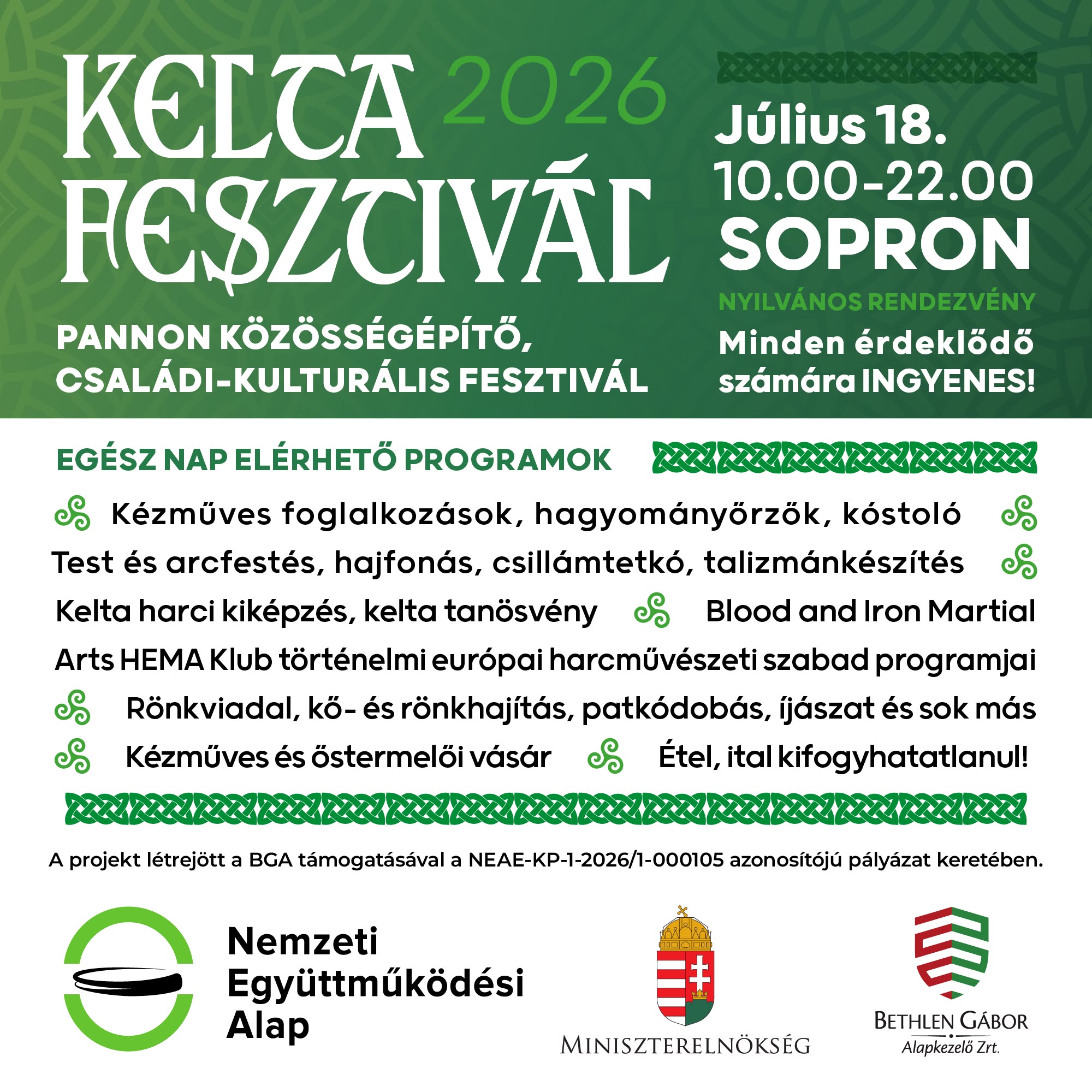 Krav Maga SC. Sopron Facebook ad: Kelta Fesztivál Sopron 2026