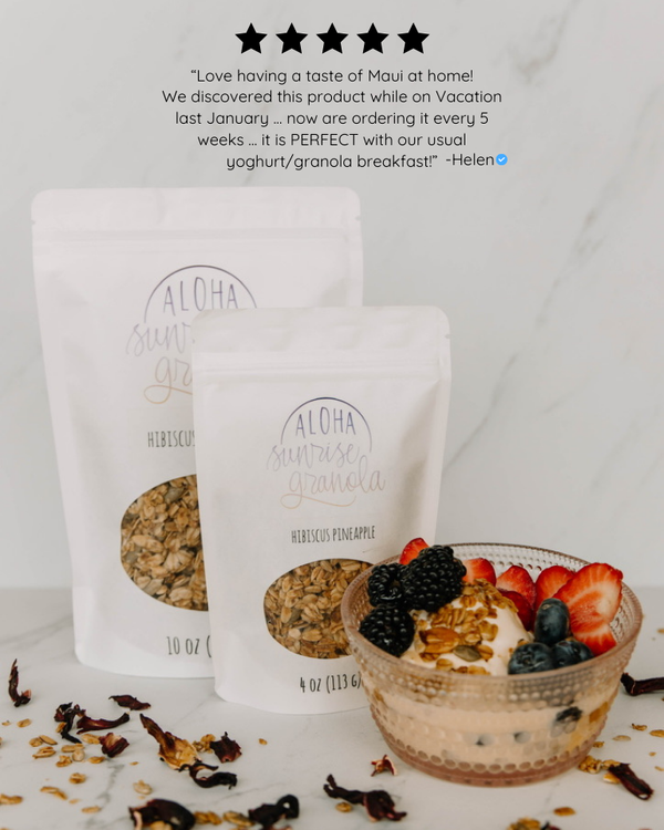 Aloha Sunrise Granola Facebook ad: Rise, Shine, & Savor the Aloha!