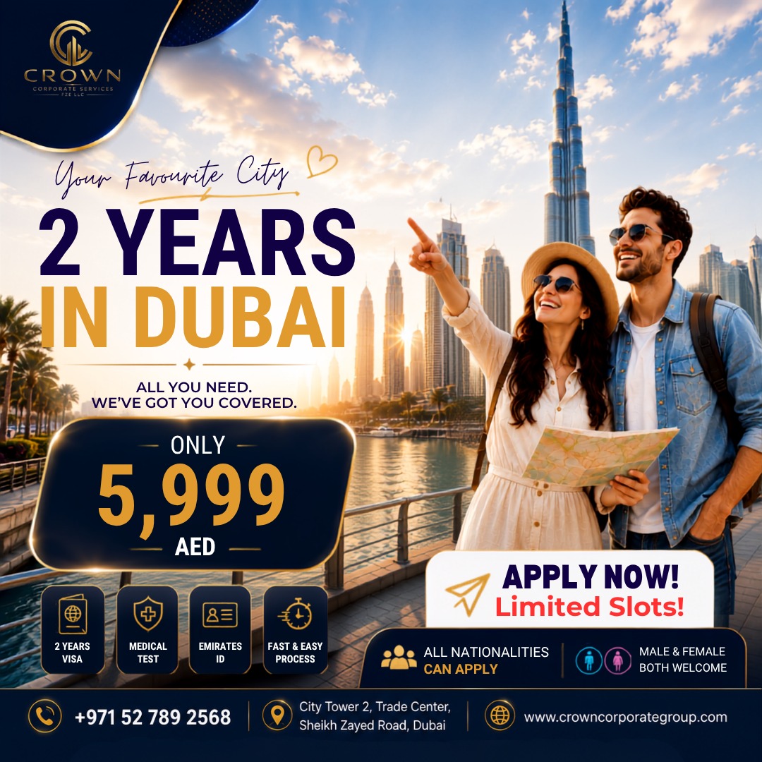 Crown Corporate Services FZE LLC Facebook ad: Dreaming of living in Dubai?