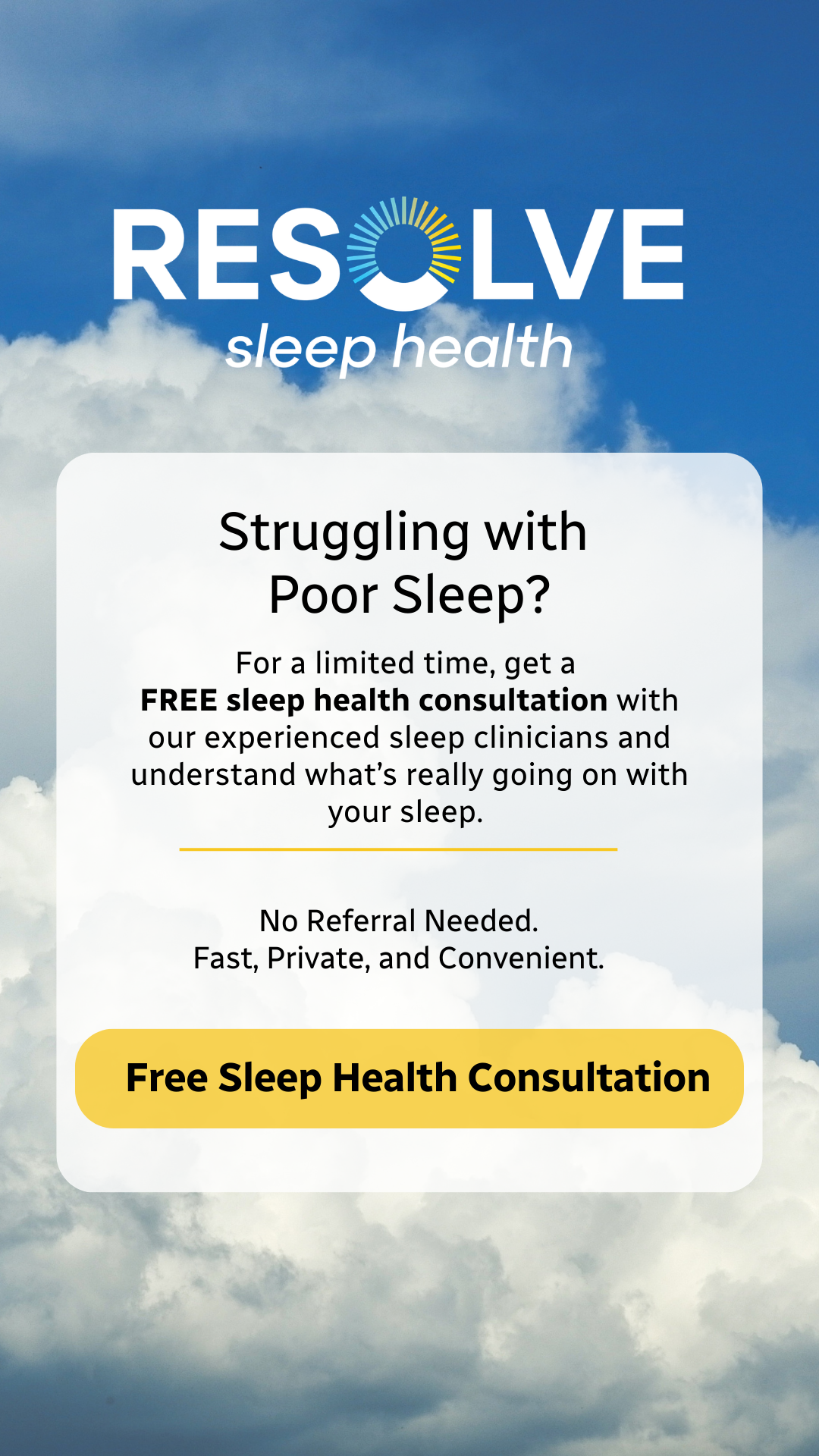 Resolve Sleep Health Facebook ad