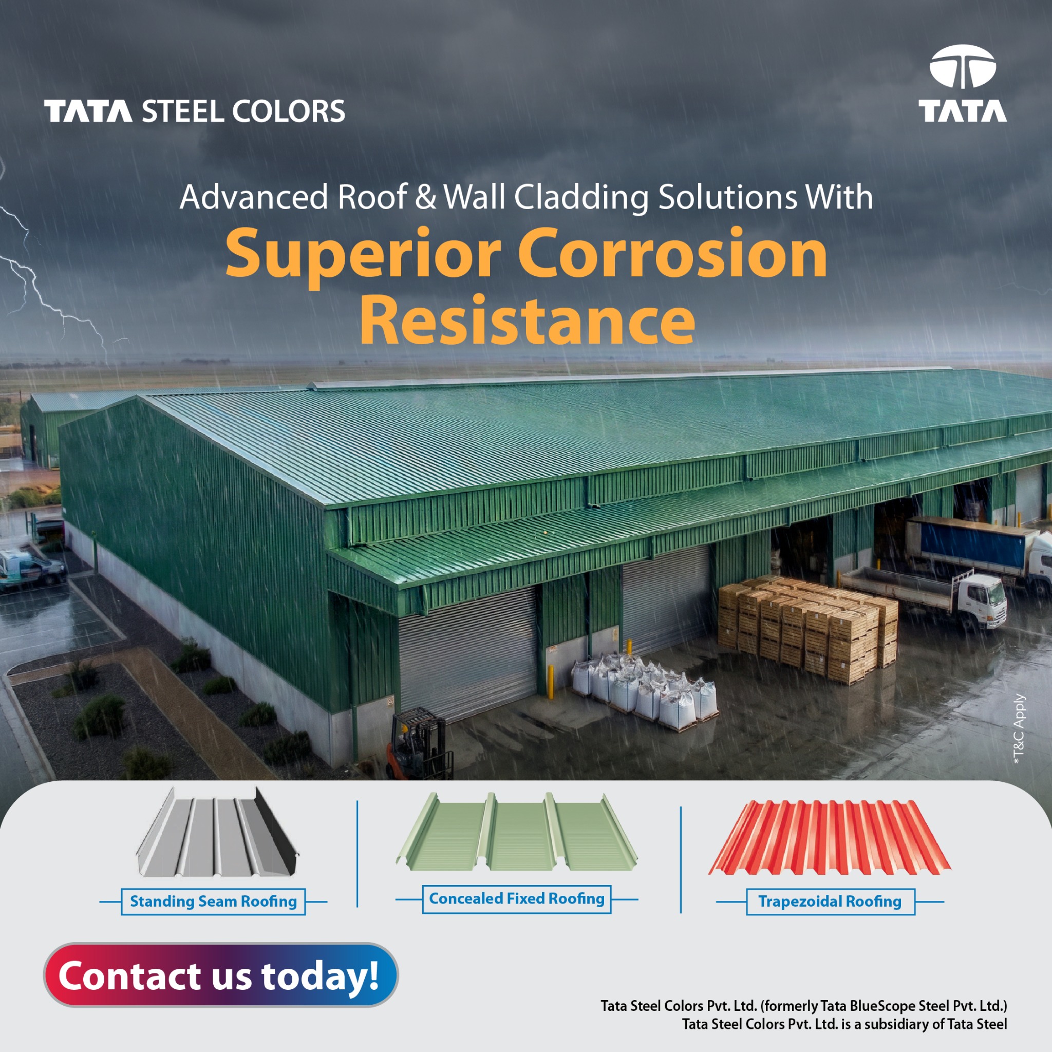 Tata Steel Colors Facebook ad: Advanced Roof & Wall Cladding Solutions for Corrosive…