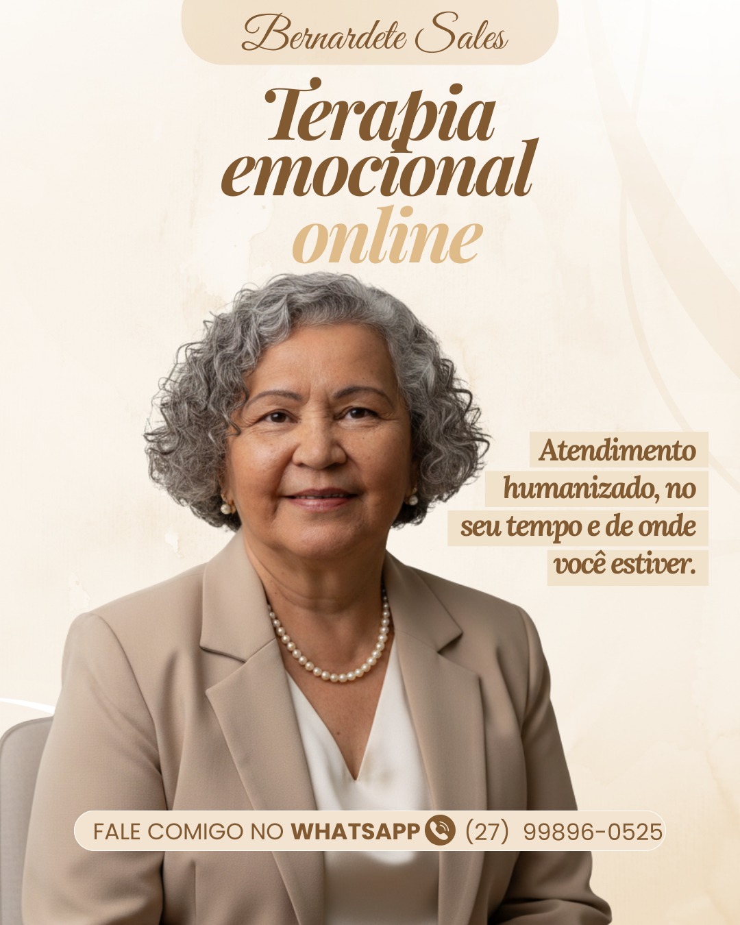 Bernardete Sales Terapeuta Facebook ad: Cuidar das emoções é um ato de coragem.