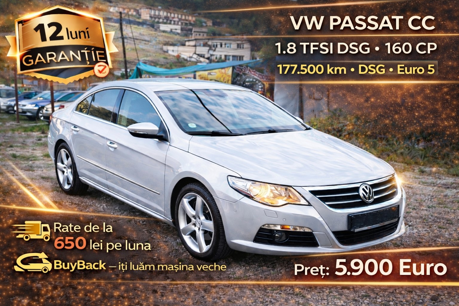 Adipol Automobile - Vanzari auto second-hand Facebook ad: VW Passat CC - DSG • 5.900€, Garanție 12 luni