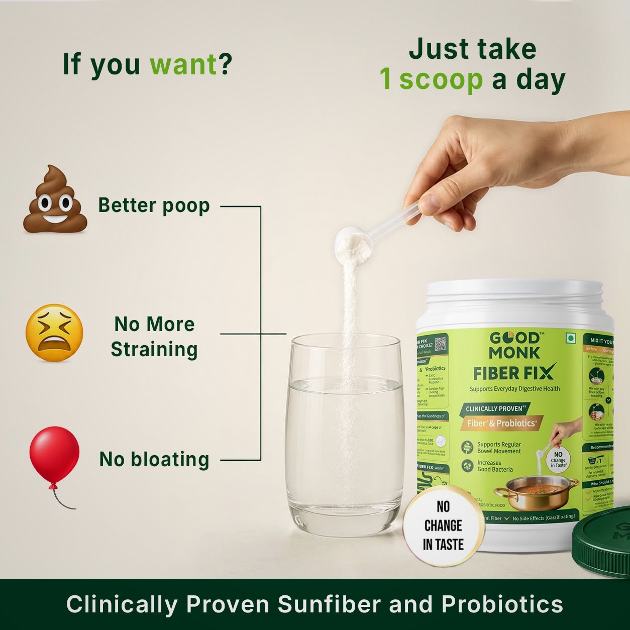 Good Monk Nutrition Facebook ad: Fiber Fix - Effective Fiber Powder To Boost Digestive…