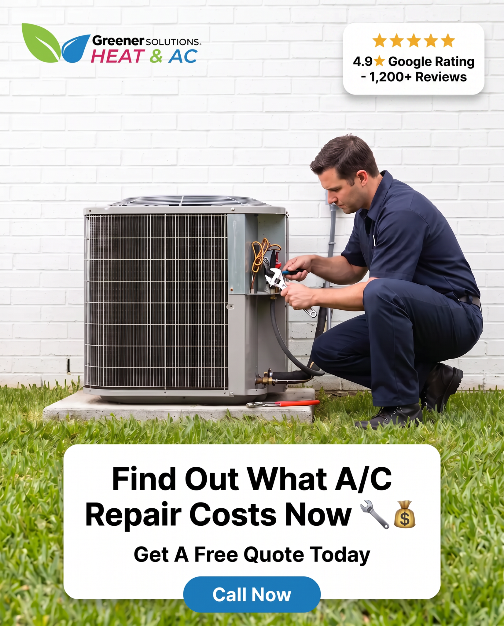 Greener Solutions Heat & AC Facebook ad: Air Conditioning & HVAC Repairs and Tune-ups