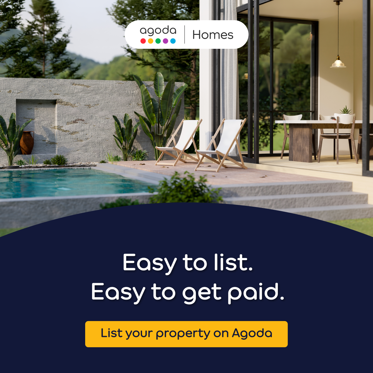 agoda Facebook ad: List your property on Agoda and reach millions…