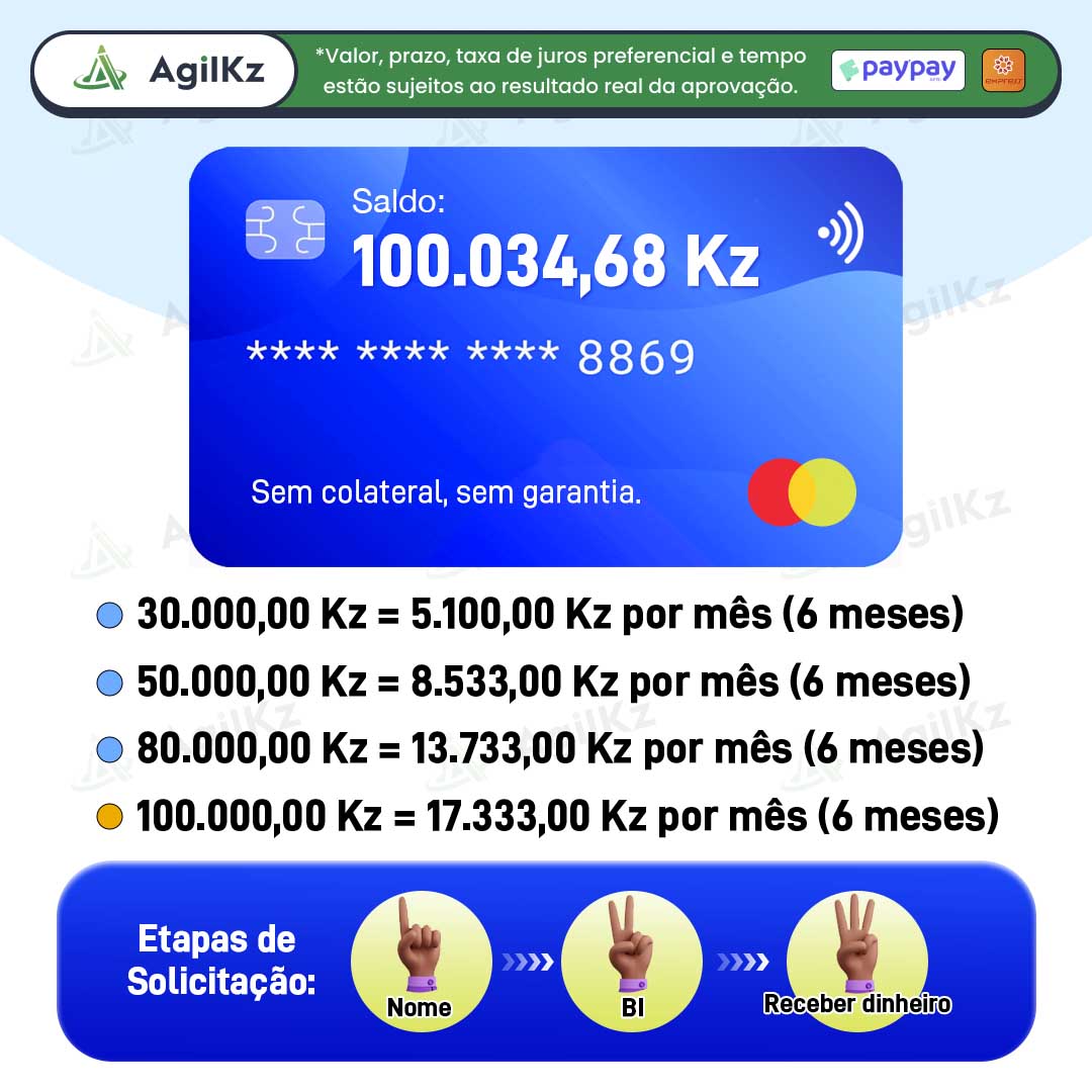 AgilKz-Angola-250909 Facebook ad: Está a apenas 3 passos de receber o seu dinheiro!