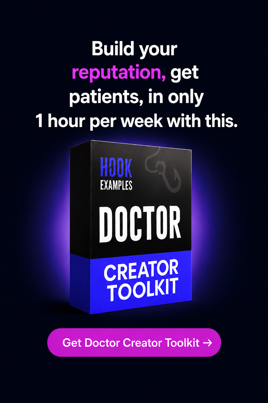 Hook Examples Facebook ad: Get Patients from Reels