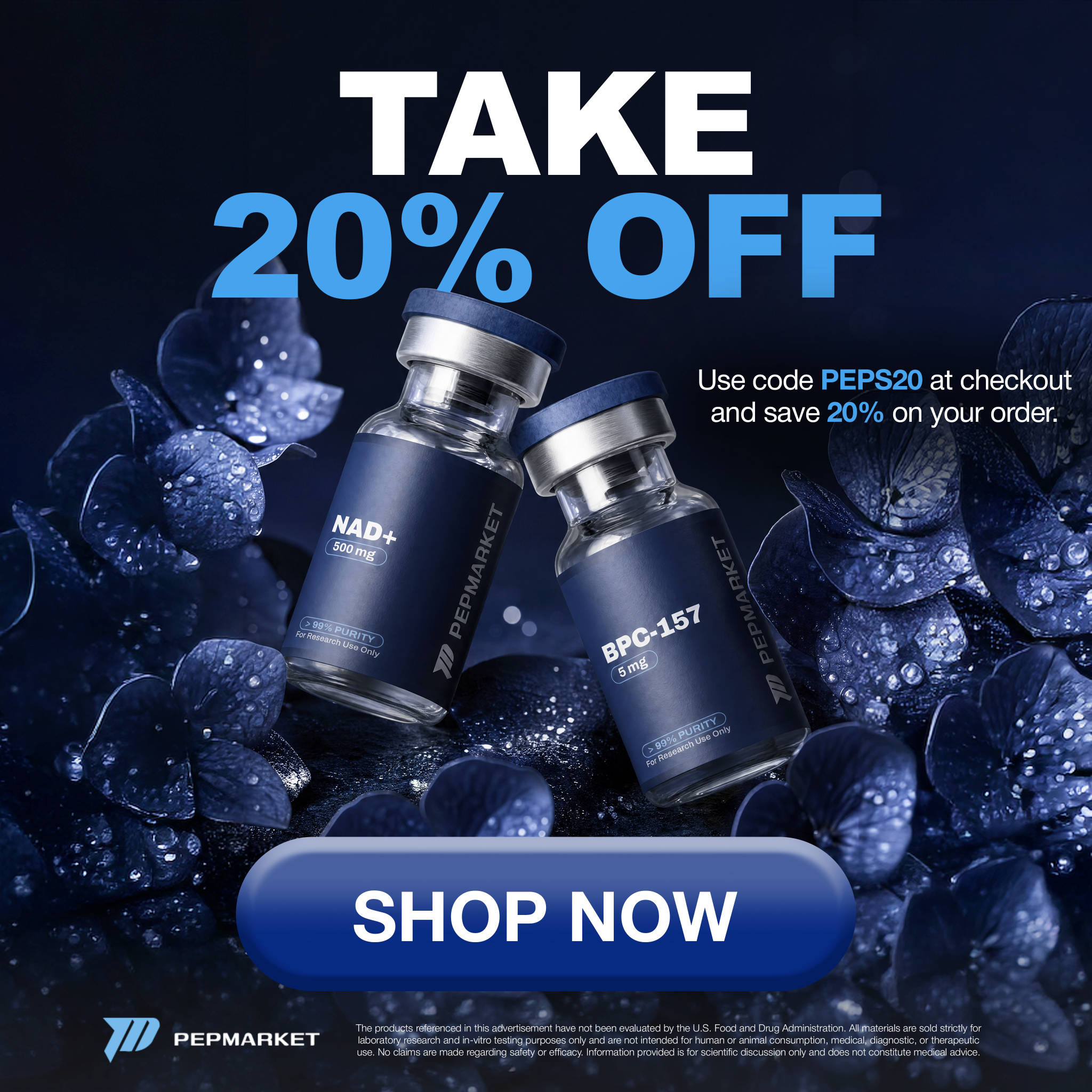 Pep Market Facebook ad: Save 20% With PEPS20