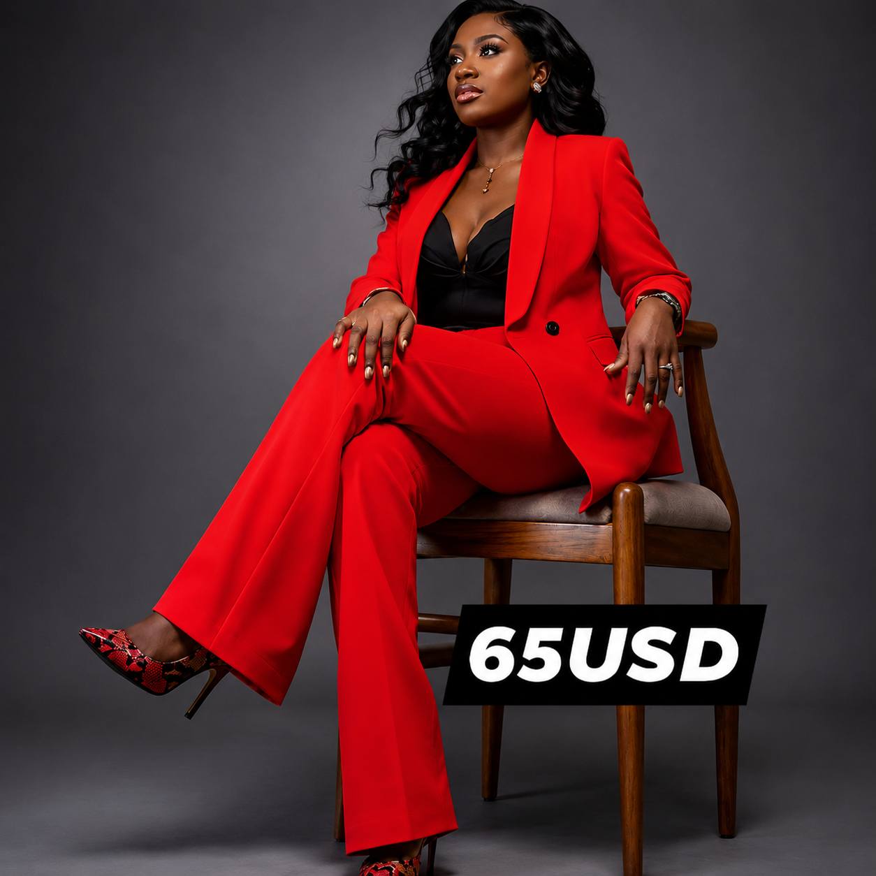 Online Coat Suits Facebook ad: POWER. POISE. PRICELESS.