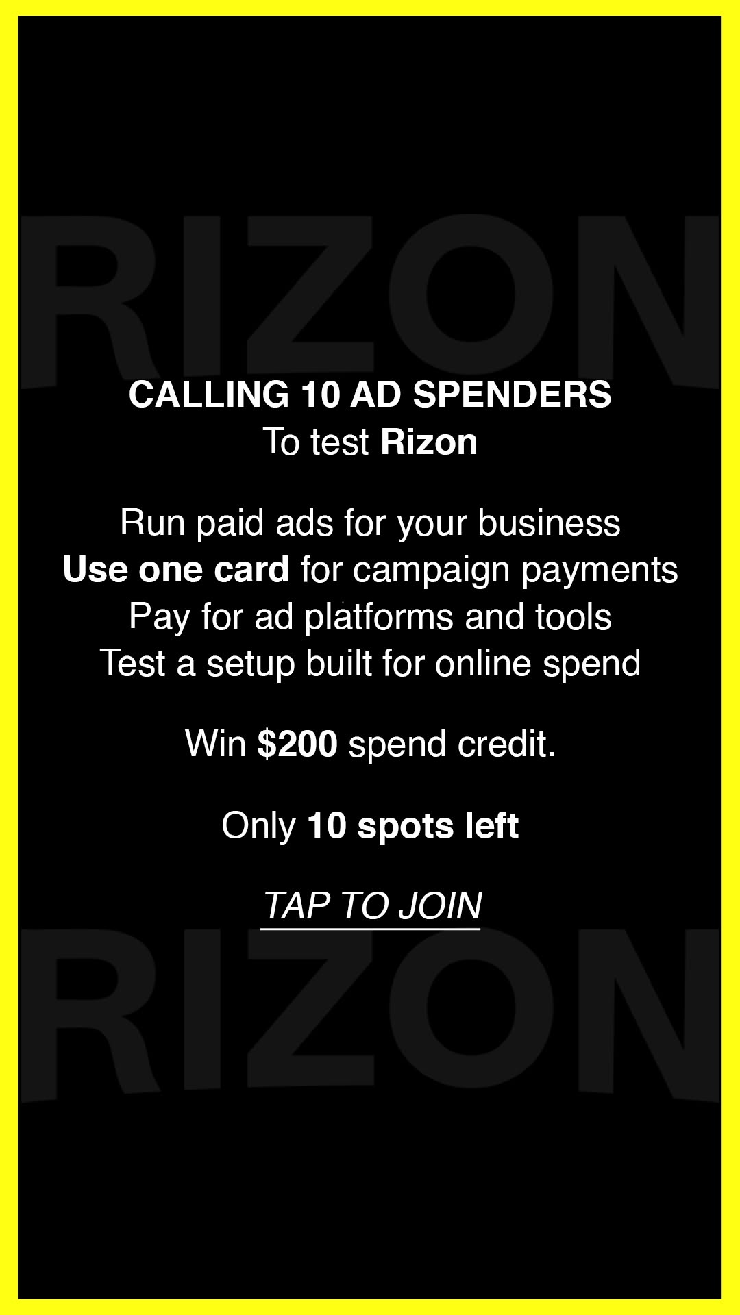 Rizon Facebook ad