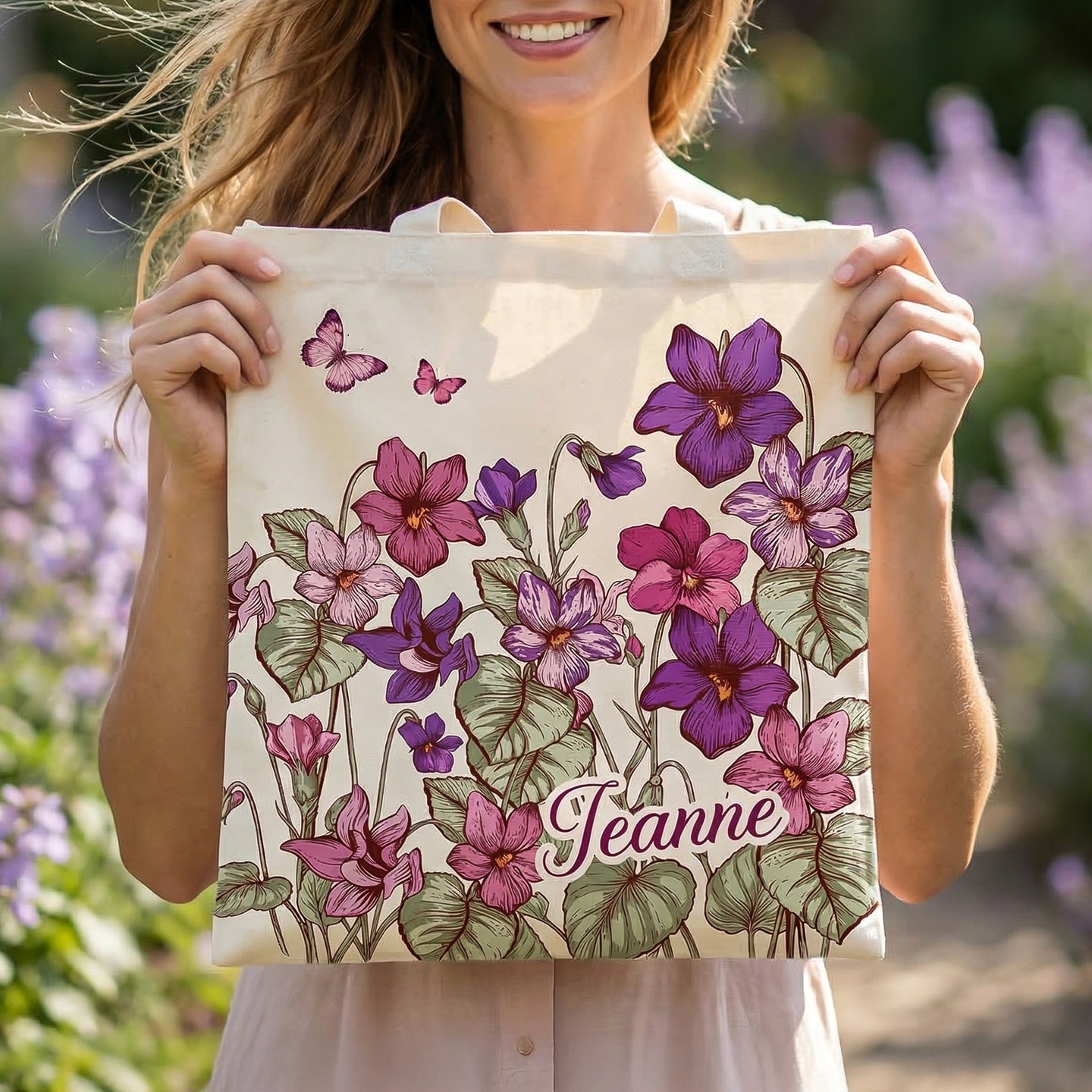 Callie Australia Facebook ad: Personalized Birth Flower Bag with Name Travel Accessories…