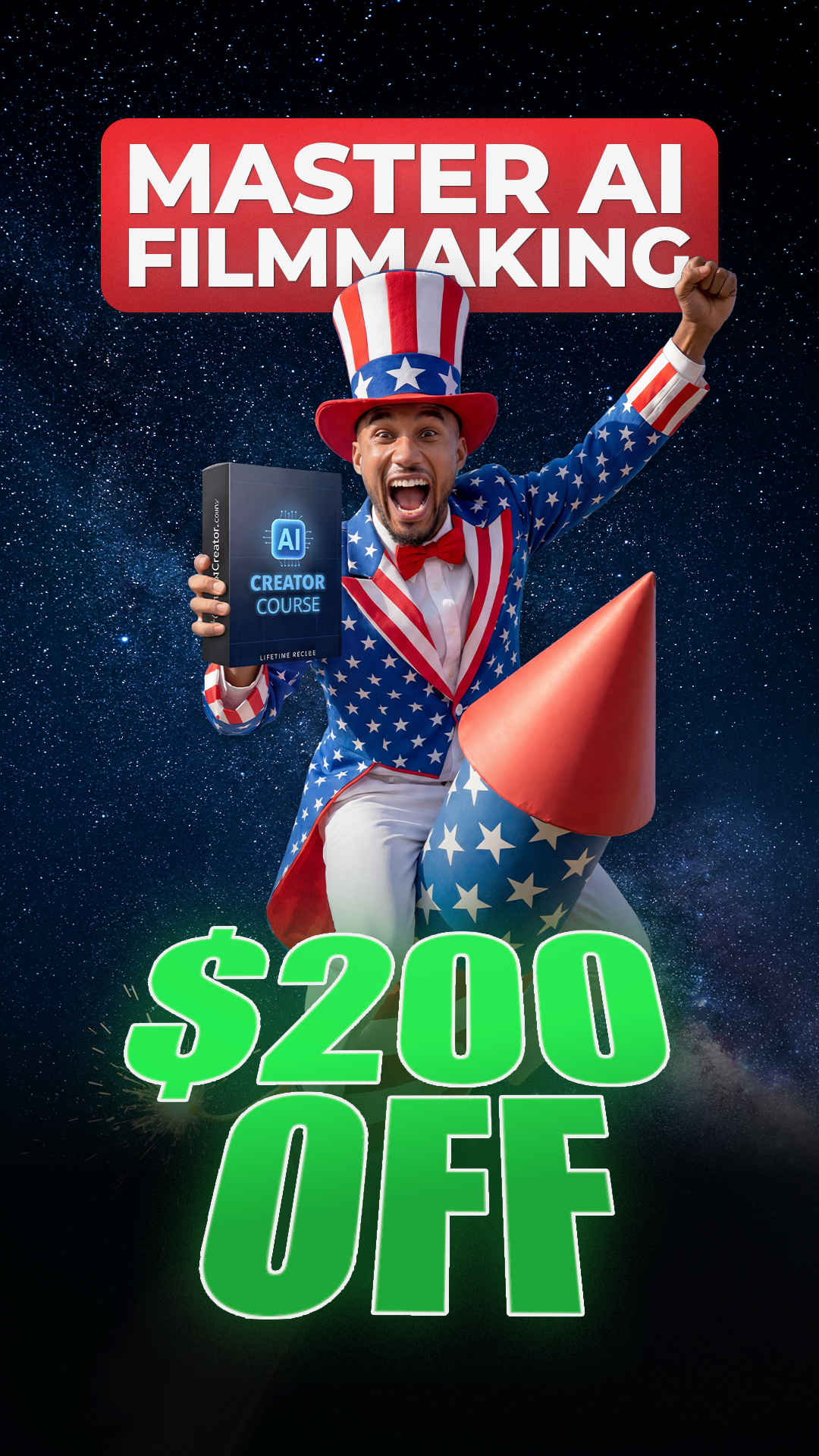 Lorien Dean Facebook ad: Learn AI Filmmaking In Hours, Not Weeks (4th Of July Sale)
