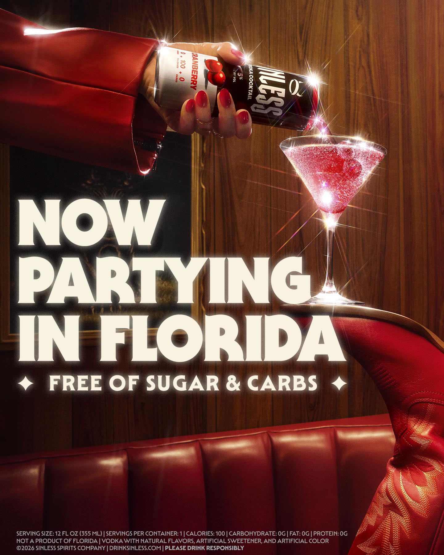Sinless Vodka Cocktails Facebook ad from May 14, 2026