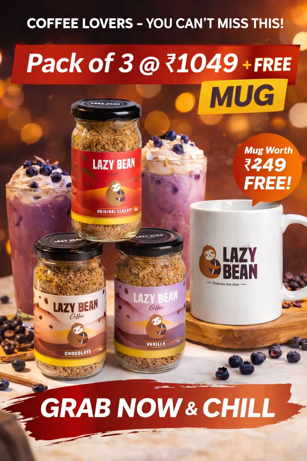 Lazy Bean coffee Facebook ad