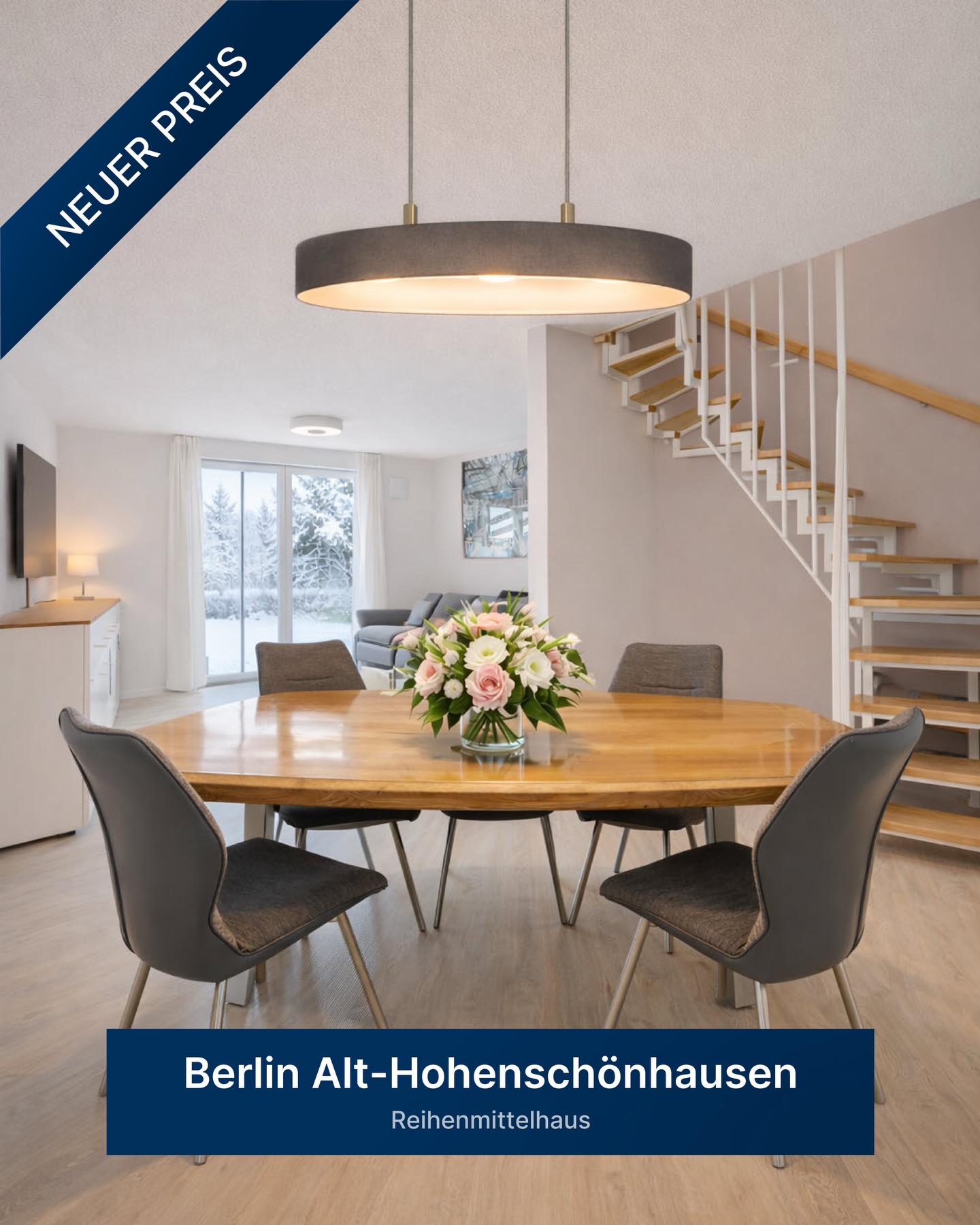 VON POLL Immobilien Berlin - Pankow Facebook ad: Modernes Reihenmittelhaus (Baujahr 2017)