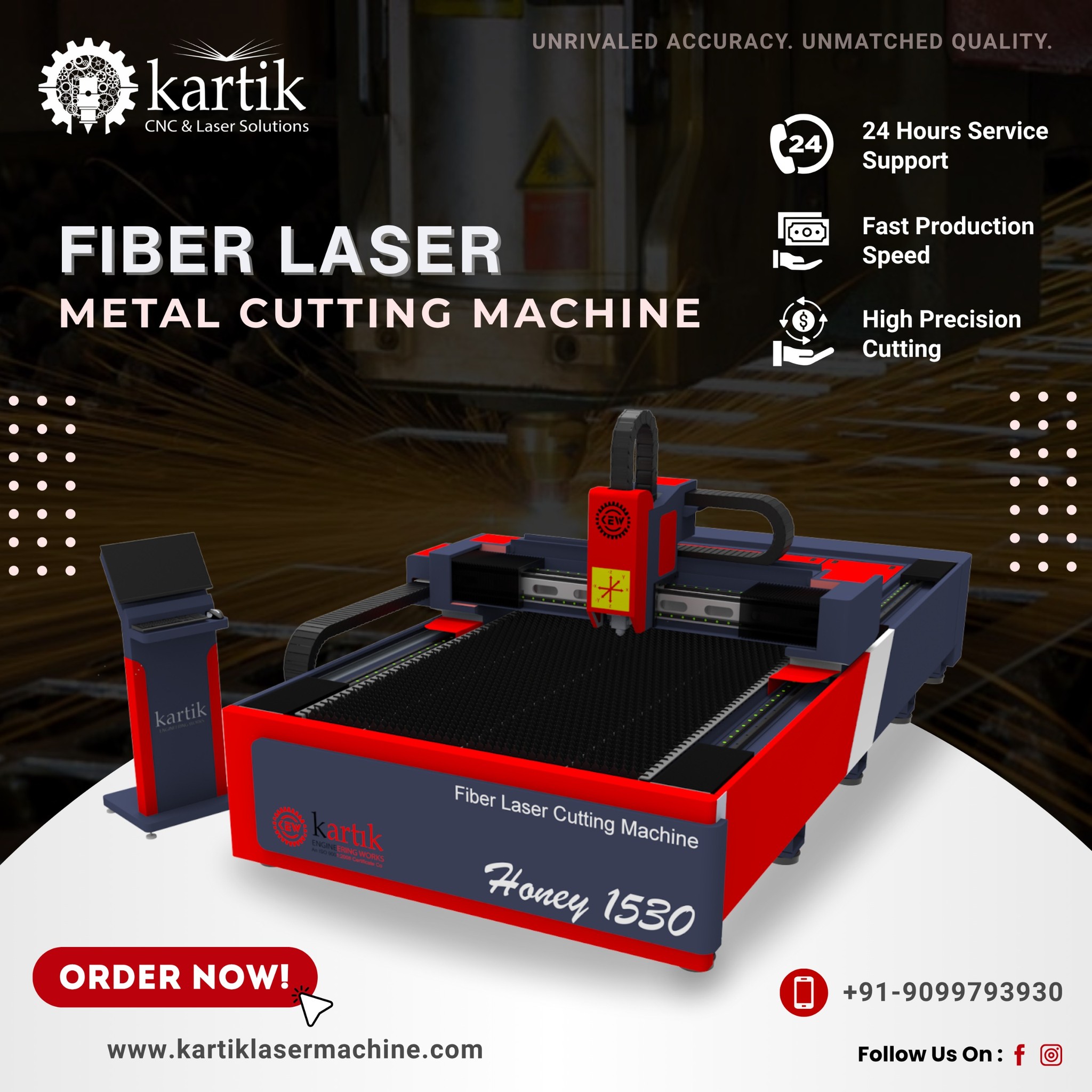Kartik CNC and Laser Solutions Facebook ad: We are leading manufacturer and supplier of Fiber…