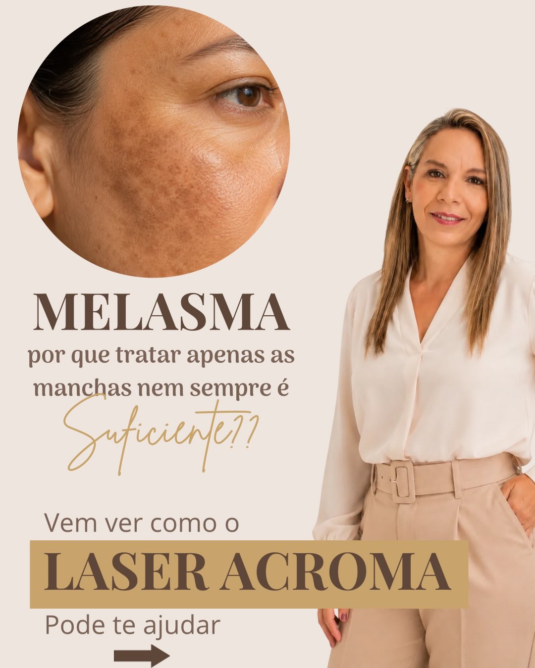 Clínica Dra. Andréa Pimentel Facebook ad: O melasma não é apenas uma mancha na…