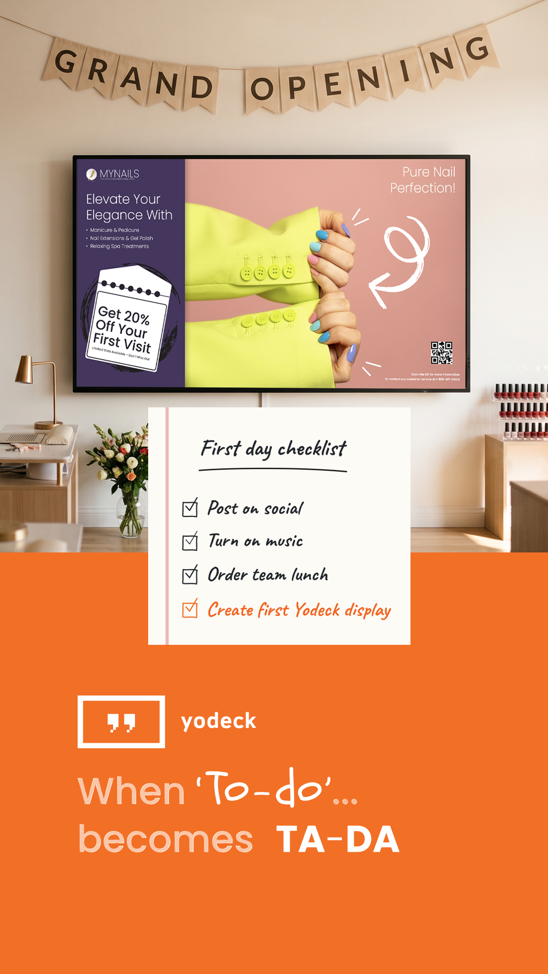 Yodeck Facebook ad: When ‘to-do’ becomes ‘ta-da.’