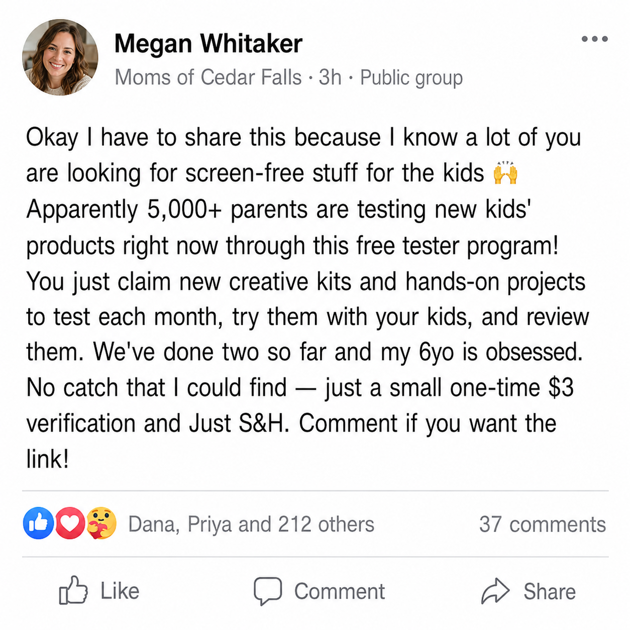 Stem Testers Facebook ad