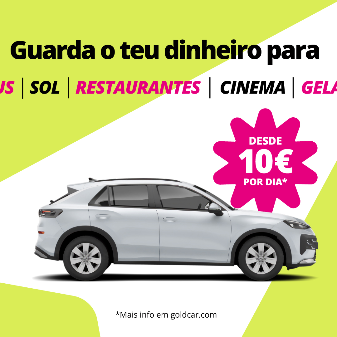 Goldcar Facebook ad: Faz-te à estrada desde apenas 10€/dia!